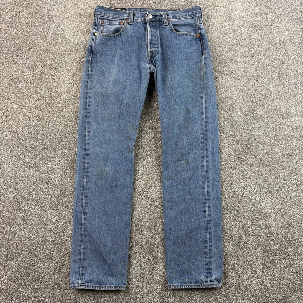Levi's 501 Jeans Mens 29x30 Blue Button Fly Cotton Straight Denim Original